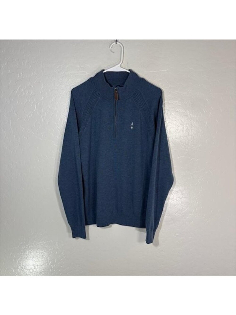FootJoy Sweater Mens Small Blue 1/4 Zip Mock Neck Golf Pullover Knit Performance